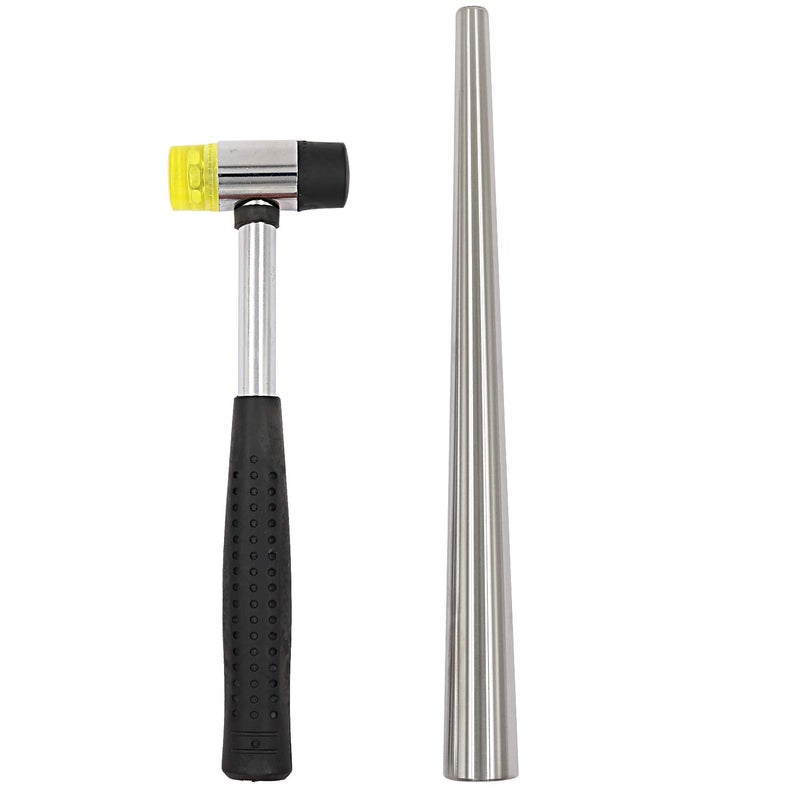 TANJIN Jewelry Rubber Hammer With Stainless Steel Ring Mandrel Sizer Set Double Face Hammer Jewelers Making Tool - Image 1